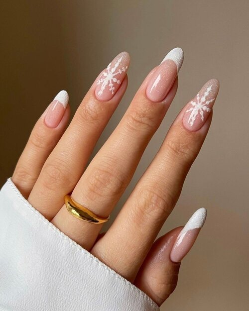 ongles d'hiver flocons de neige