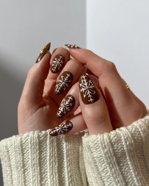 ongles d'hiver flocons de neige