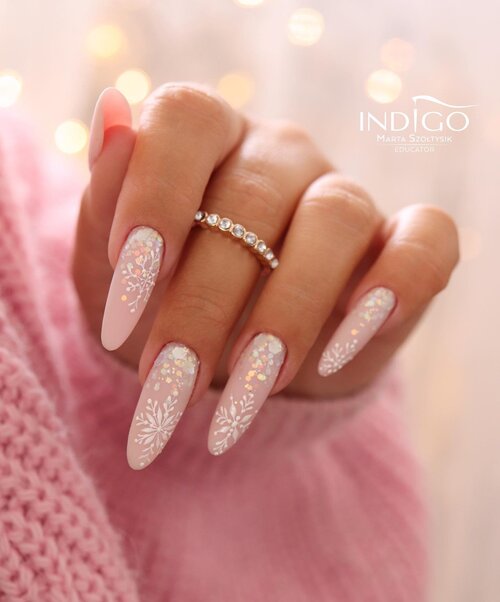 ongles d'hiver paillettes