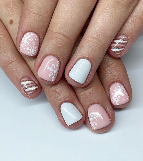 ongles d'hiver flocons de neige