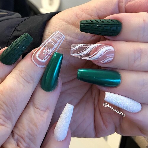 ongles d'hiver vert