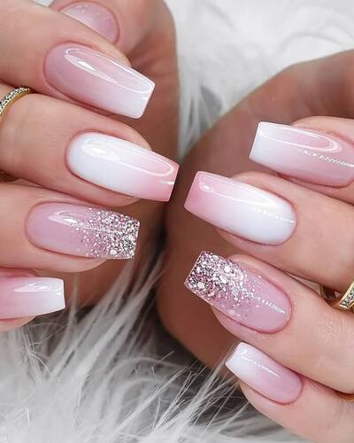 ongles de mariage paillettes