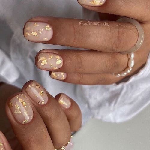 ongles de mariage or