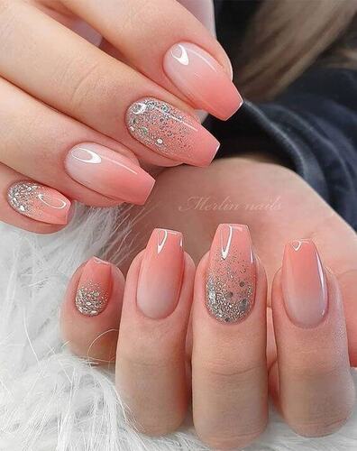 ongles de mariage paillettes