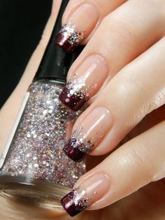 ongles nouvel an paillettes