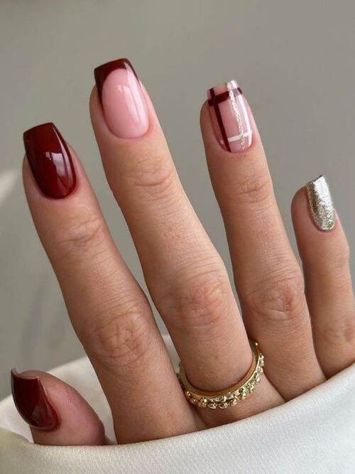 ongles d'hiver rouge
