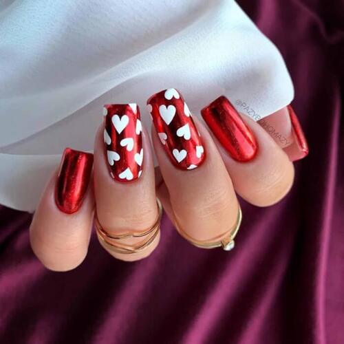 ongles saint valentin coeur