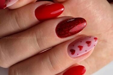 ongles saint valentin coeur