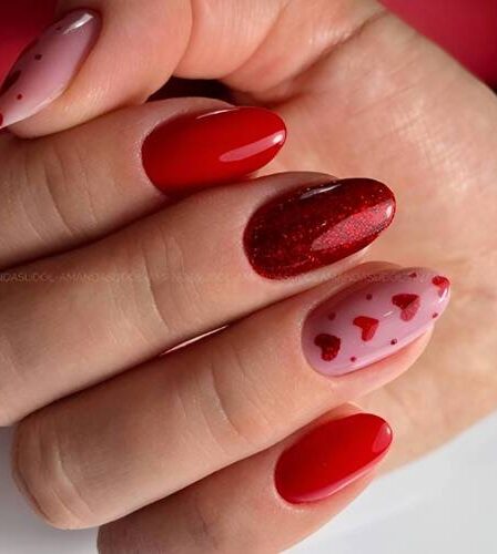 ongles saint valentin coeur