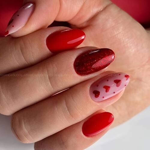 ongles saint valentin coeur