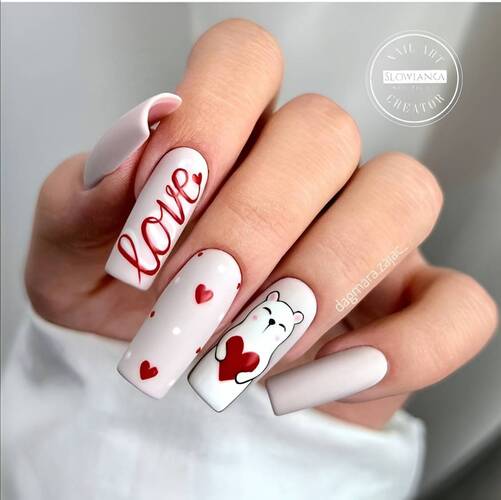 ongles saint valentin message