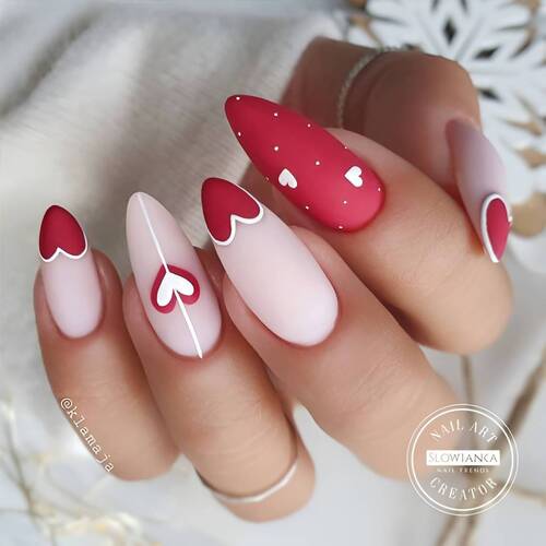 ongles saint valentin coeur