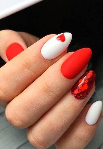 ongle saint-valentin rouge