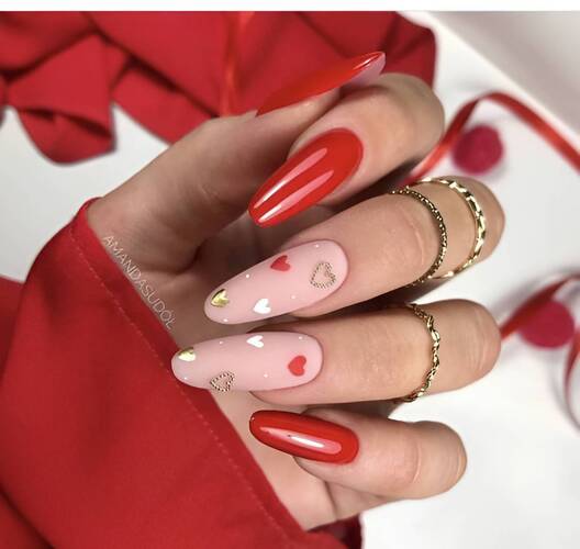 ongle saint-valentin rouge