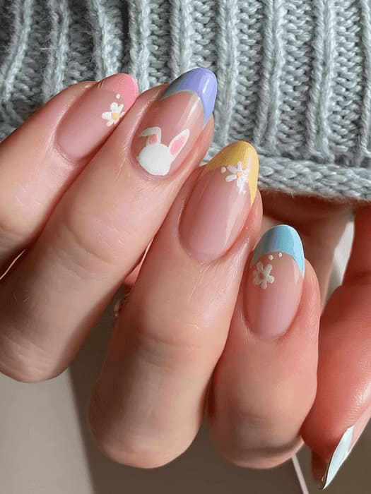 ongles de pâques avec lapin