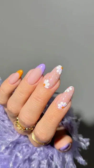 ongles mars fleurs