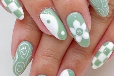 ongles verts printemps