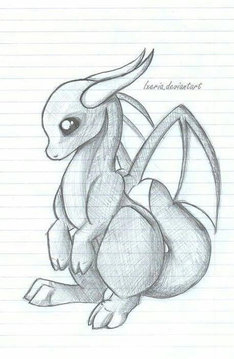 dessin dragon facile