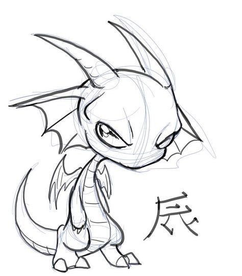 dessin dragon mignon