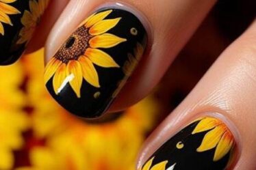 ongle été jaune fleur de tournesol