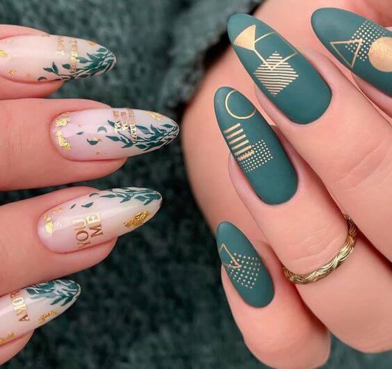 ongles d'été motifs géométriques