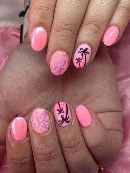 ongles vacances plage palmiers