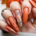 ongles orange automne