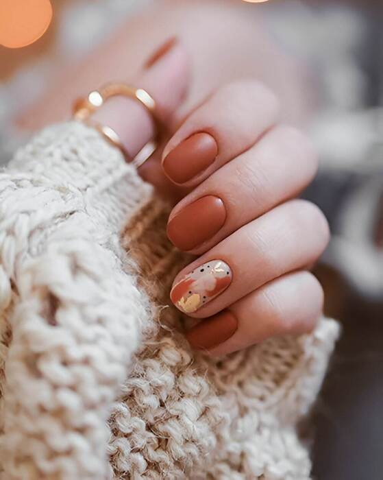 ongles orange automne