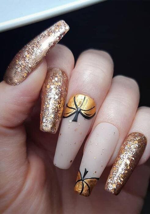 ongles automne citrouille