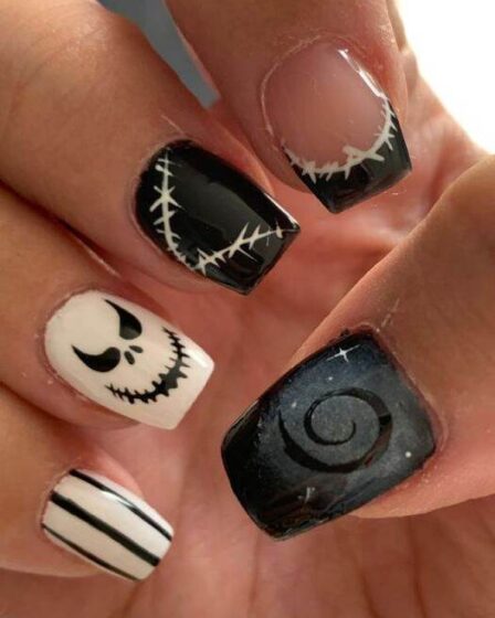 ongles halloween courts