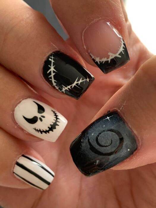 ongles courts halloween