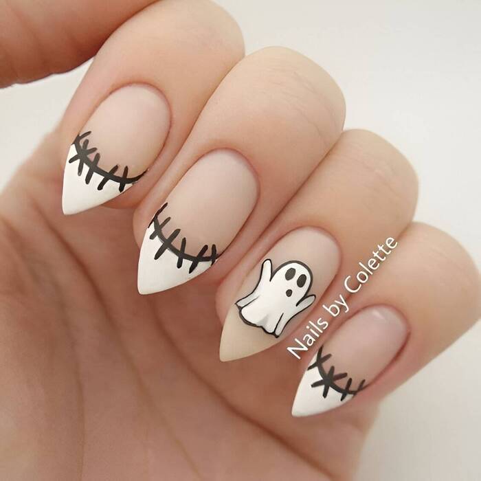 ongles courts halloween