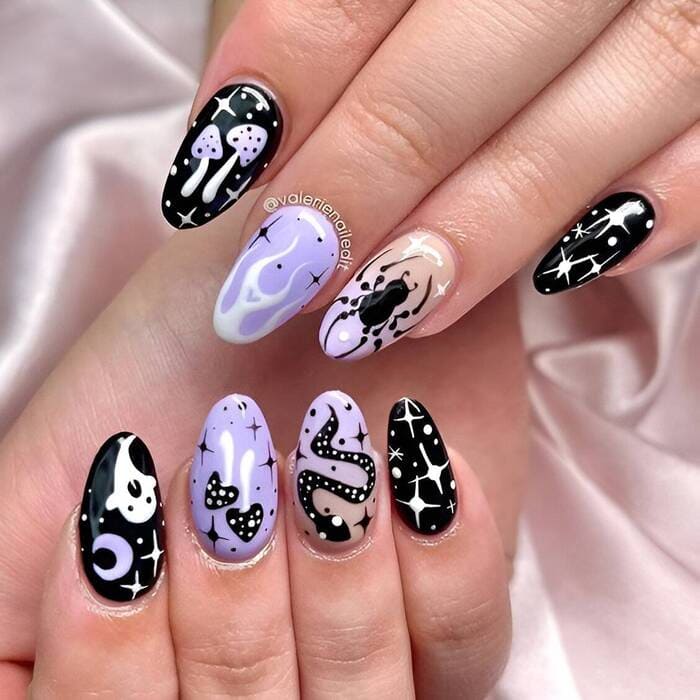 ongles courts halloween