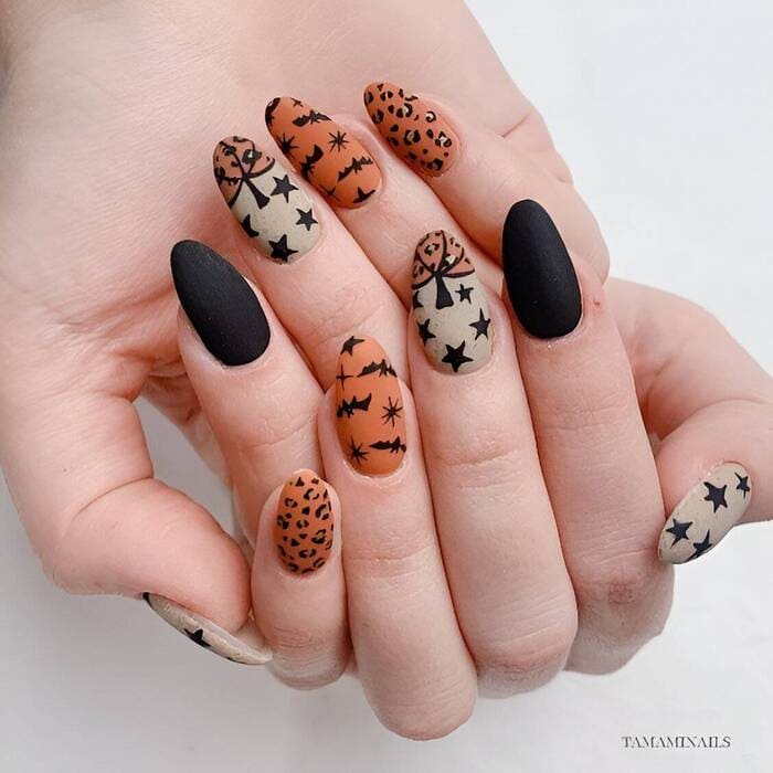 ongles courts halloween