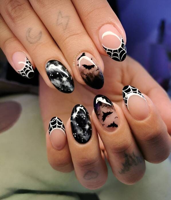 ongles courts halloween