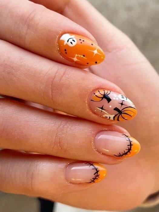 ongles courts halloween