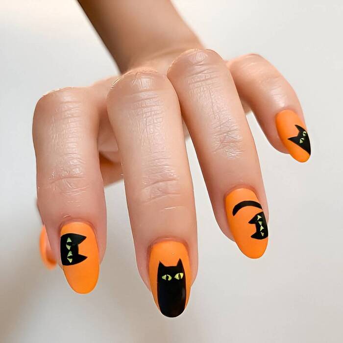 ongles courts halloween