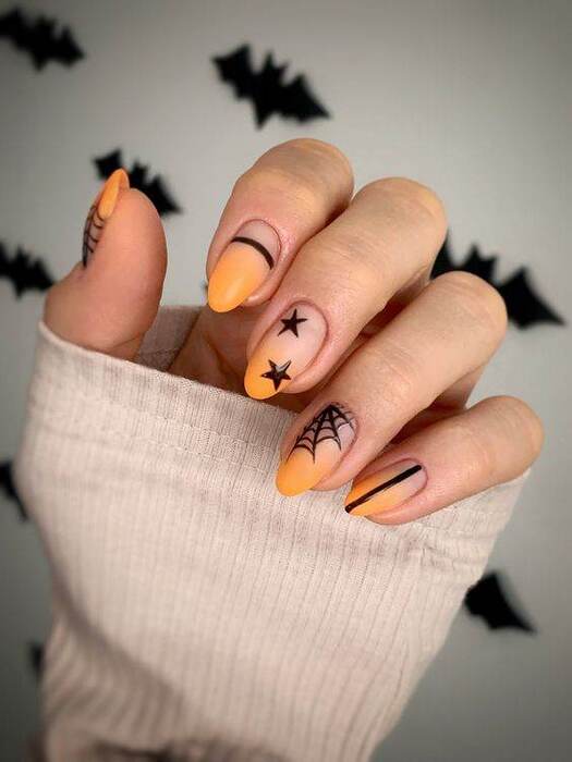 ongles courts halloween