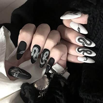 ongles en amande Halloween