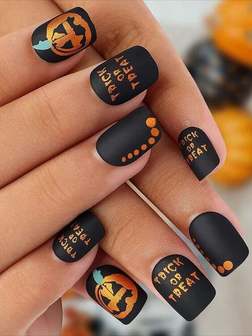 ongles courts halloween