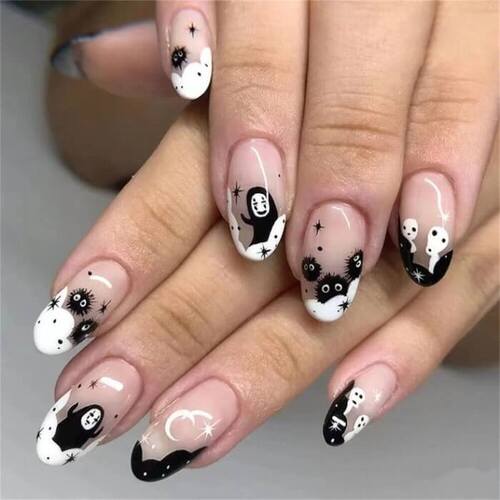 ongles courts halloween