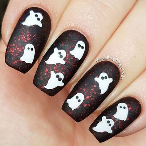 ongles courts halloween