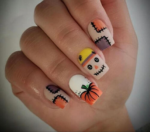 ongles courts halloween