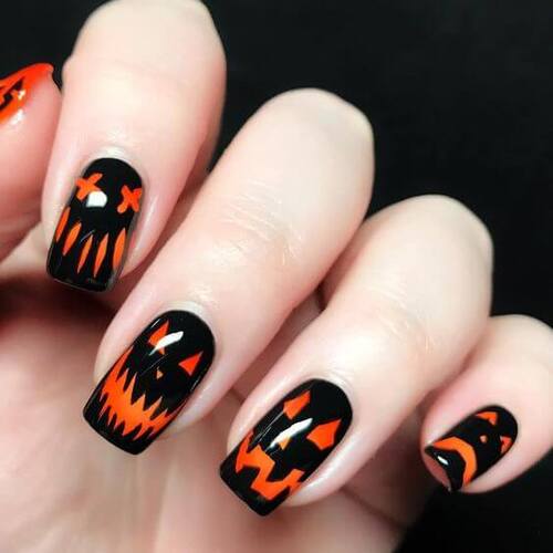 ongles courts halloween