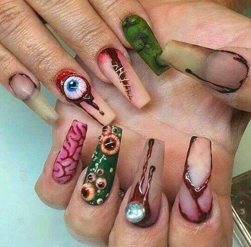 ongles effrayants Halloween