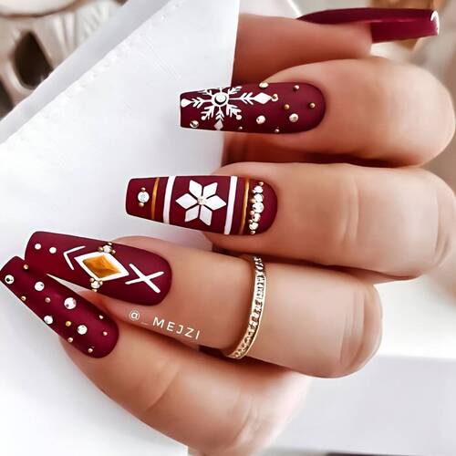 idées ongles noel flocon