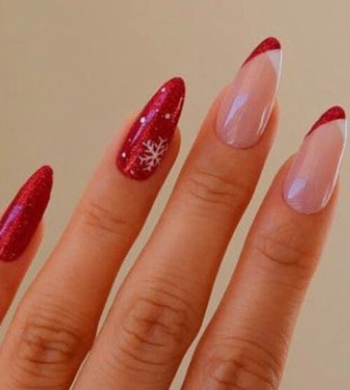 ongles de noel chic rouge