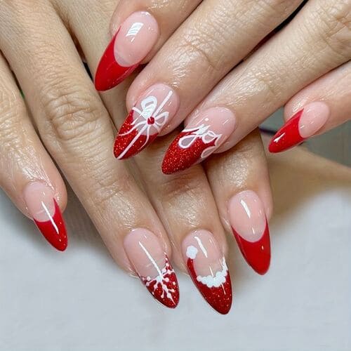 ongles de noel chic rouge