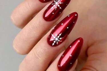 ongles noel rouge chic