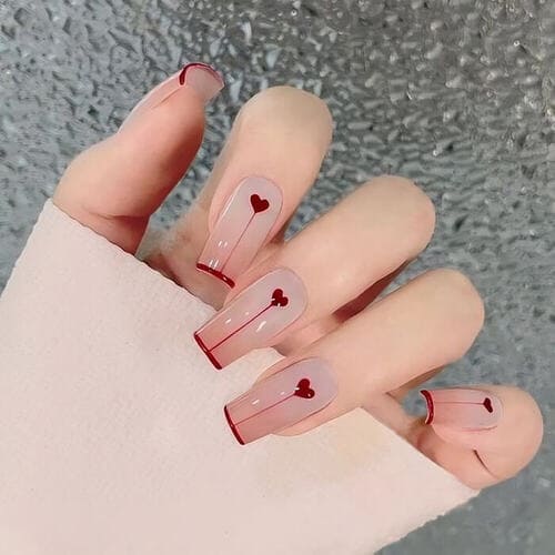 ongles St-Valentin coeurs